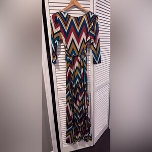 Multicolor Chevron Maxi Dress